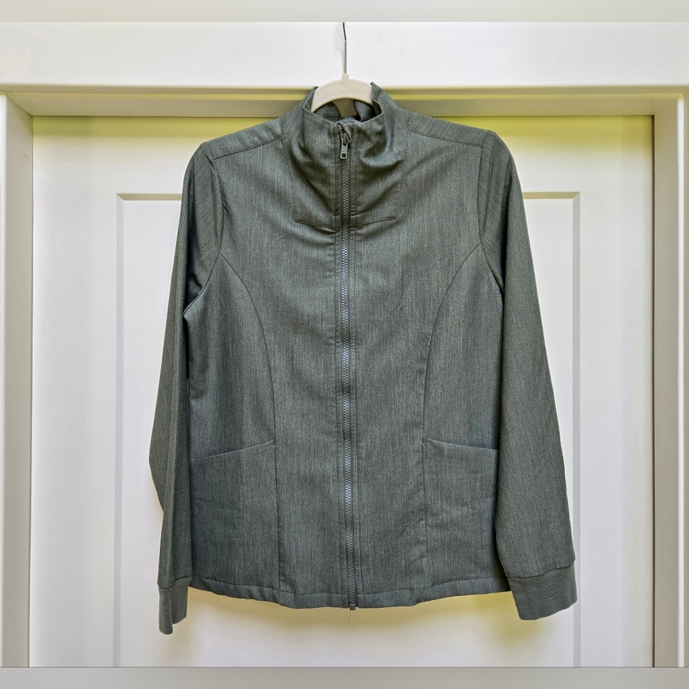 Mandala Heather Olive Scrub Jacket